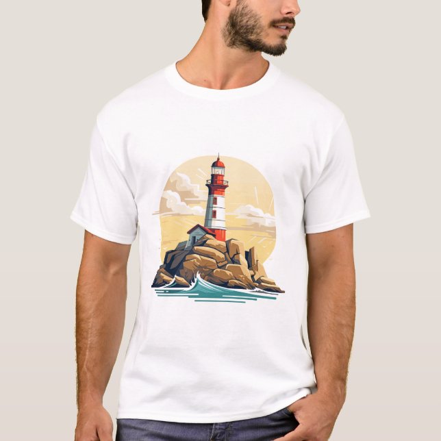 Camiseta Descoberta do Oceano Natural da Bela Costeira do F (Frente)