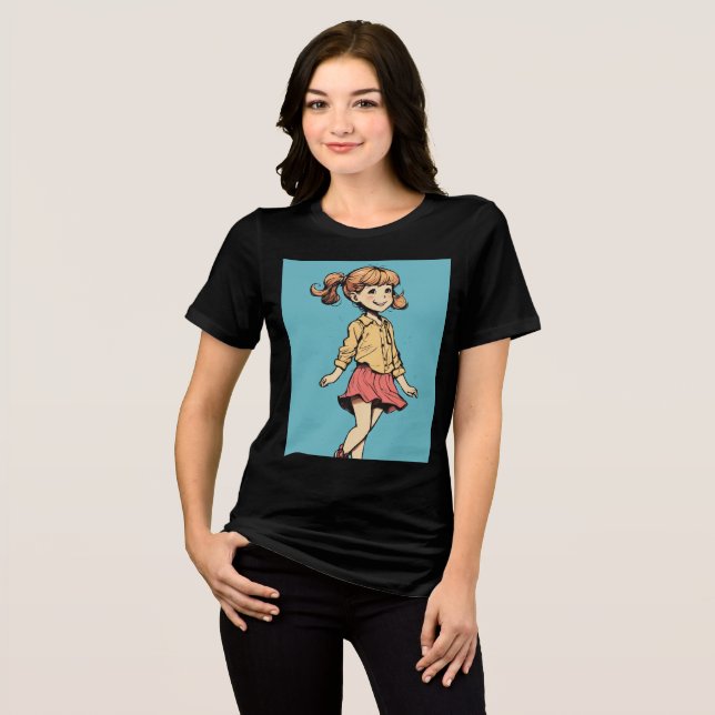 Camiseta Descoberta Joyful: Uma Menina Chegando (Frente Completa)