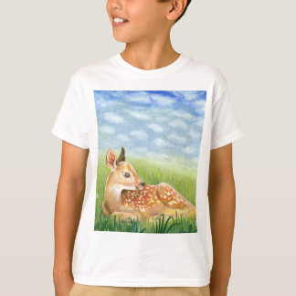 Camiseta Descoberto na Ilustração de Grama