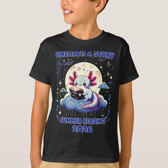Camiseta Descobrir uma história programa de leitura de verã (Frente)