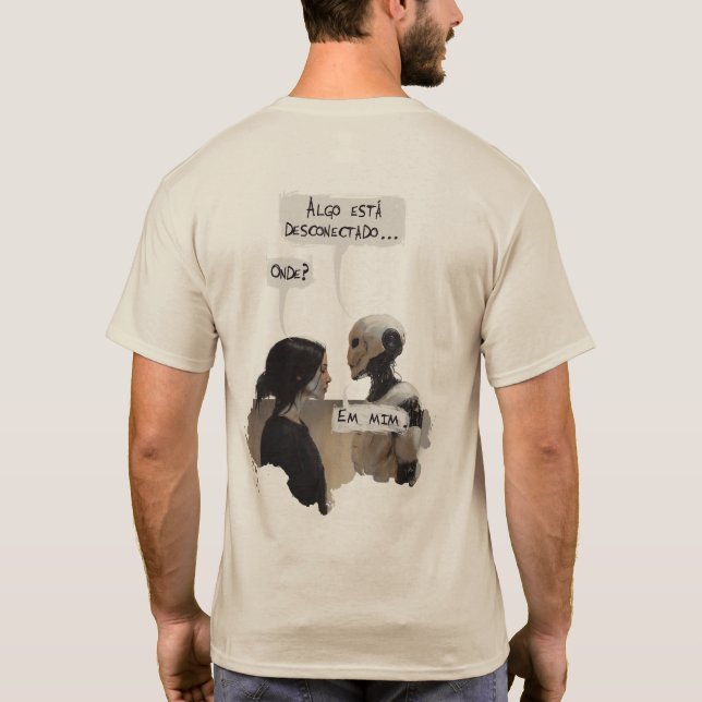 Camiseta Desconectado (com frase) Verso (Verso)