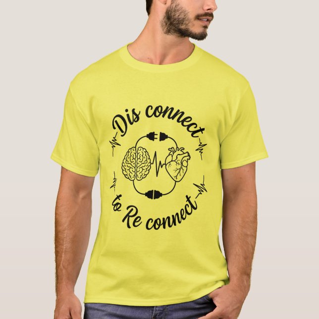 Camiseta Desconectar para Reconectar Conscientização da Saú (Frente)