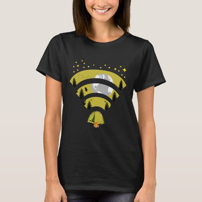 Camiseta Desconecte-se para se conectar com o acampamento e (Frente)
