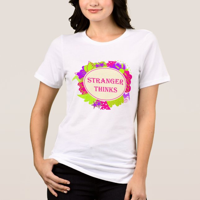 Camiseta Desconhecido pensa citação no estilo de programa d (Frente)