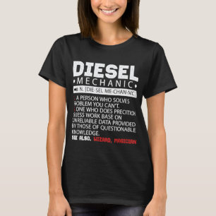 Camiseta Descrição de Mecânico Diesel