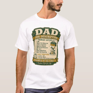 Camiseta Descrição do Trabalho do Papai Dia dos Pais Devere