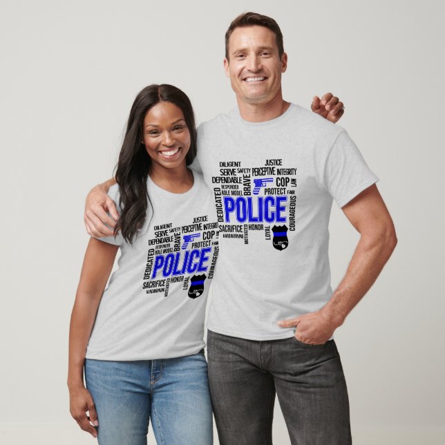 Camiseta Descritiva da Polícia (Unissex)