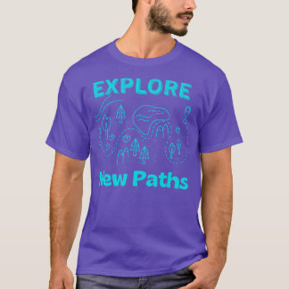 Camiseta Descubra novos caminhos Outr mapa de caminhada