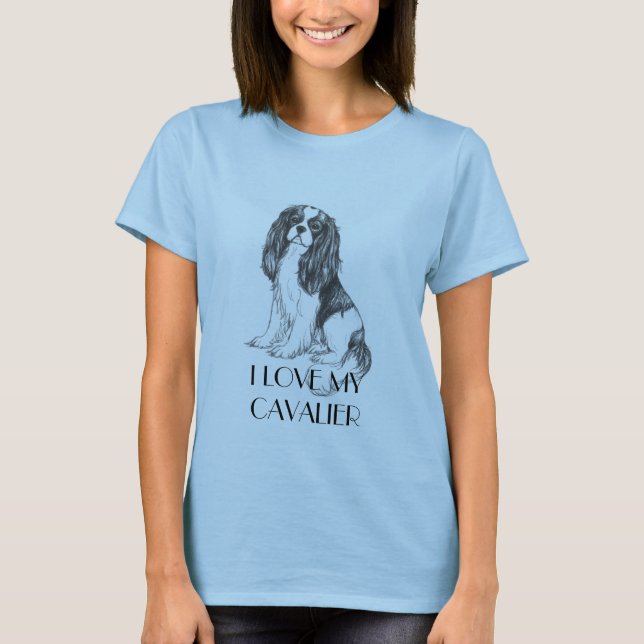 Camiseta descuidado, EU AMO MEUS CAVALIER (Frente)