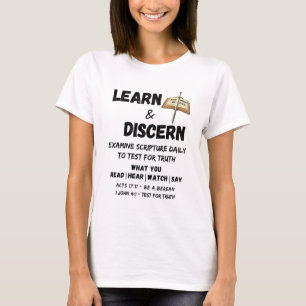 Camiseta Desculpas Berean Aprenda e Discerne Escritura da V