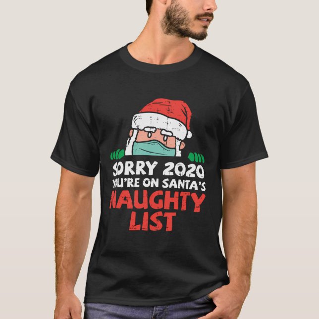 Camiseta Desculpe 2020 Papais noeis Máscara de Máscara de M (Frente)