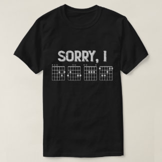 Camiseta Desculpe Design de Acordes de Guitarra