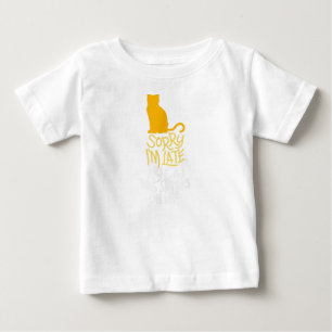 Camiseta Desculpe, estou atrasado, meu gato estava sentado