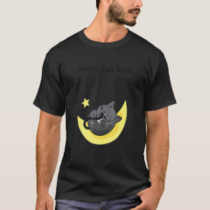 Camiseta Desculpe, Estou Atrasado Meu Gato Estava Sentado E