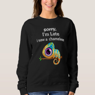 Camiseta Desculpe, estou atrasado, vi um camaleão