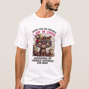 Camiseta Desculpe, Estou em Crise Piada de Aniversário de 7