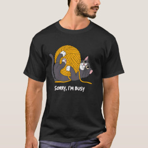 Camiseta Desculpe Estou Ocupado Divertido Gato Fofinho Gati