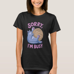 Camiseta Desculpe Estou Ocupado Divertido Gato Fofinho Sarc