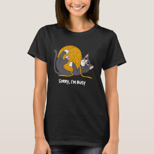 Camiseta Desculpe Estou Ocupado Divertido Gato Fofinho Sarc
