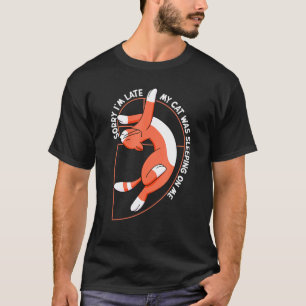 Camiseta Desculpe, Eu Atrasei Meu Gato Dormia Em Mim Gatinh