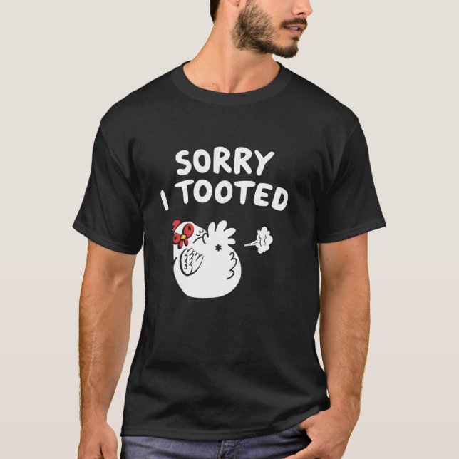 Camiseta Desculpe, eu peidei Amante de frango que pula engr (Frente)