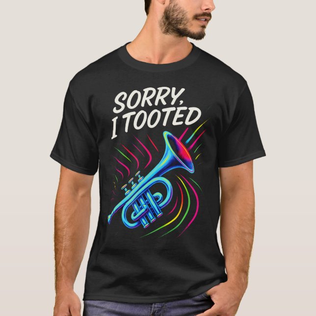 Camiseta Desculpe, eu Peidenei - Trompete de Jazz Engraçado (Frente)