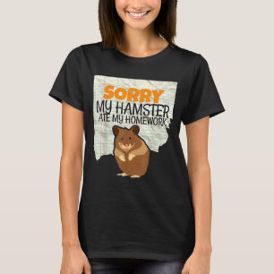 Camiseta Desculpe Hamster comeu Tarefas de Casa Crianças Pr