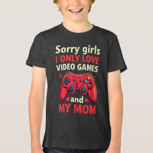 Camiseta Desculpe Meninas Eu Só Amo Videos games E Mãe