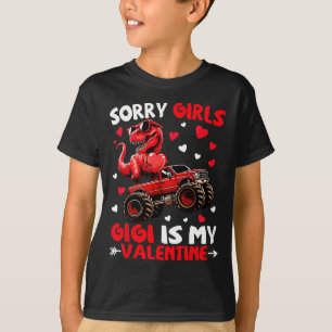 Camiseta Desculpe Meninas Gigi É Meu Dinossauro Monstro Do
