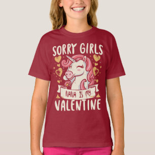 Camiseta Desculpe Meninas Vovó Meu Namorado Piada de Unicór