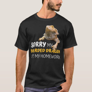 Camiseta Desculpe, Meu Dragão Barbudo Comeu a Lição de Casa
