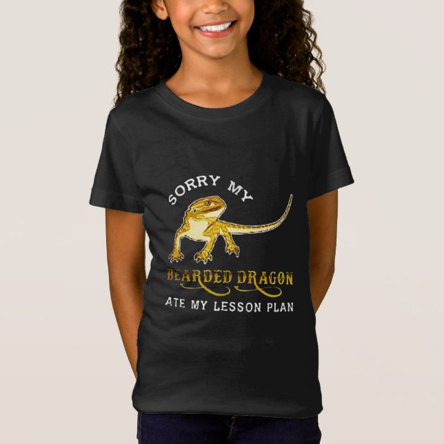 Camiseta Desculpe, meu dragão barbudo Iguana comeu meu plan (Frente)