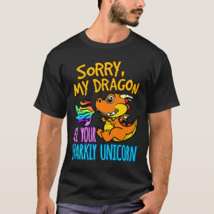 Camiseta Desculpe Meu Dragão Comeu Seu Dragão Unicórnio
