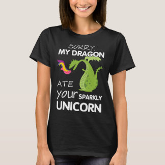 Camiseta Desculpe Meu Dragão Comeu Seu Incrível Unicórnio E