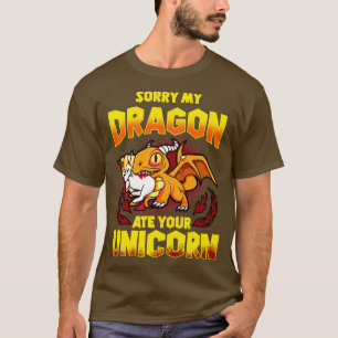 Camiseta Desculpe Meu Dragão Comeu Seu Unicórnio