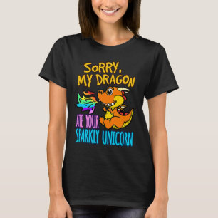 Camiseta Desculpe, Meu Dragão Comeu Seu Unicórnio Dragão