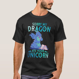 Camiseta Desculpe, Meu Dragão Comeu Seu Unicórnio Dragão Cr