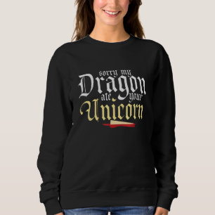 Camiseta Desculpe Meu Dragão Comeu Seu Unicórnio Engraçado.