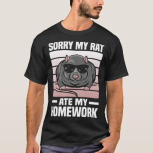 Camiseta Desculpe Meu Rato Comeu Meu Rato De Casa