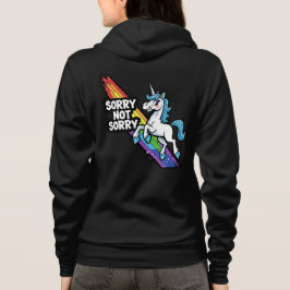 Camiseta Desculpe não Desculpe Unicórnio Casaco com Zíper A