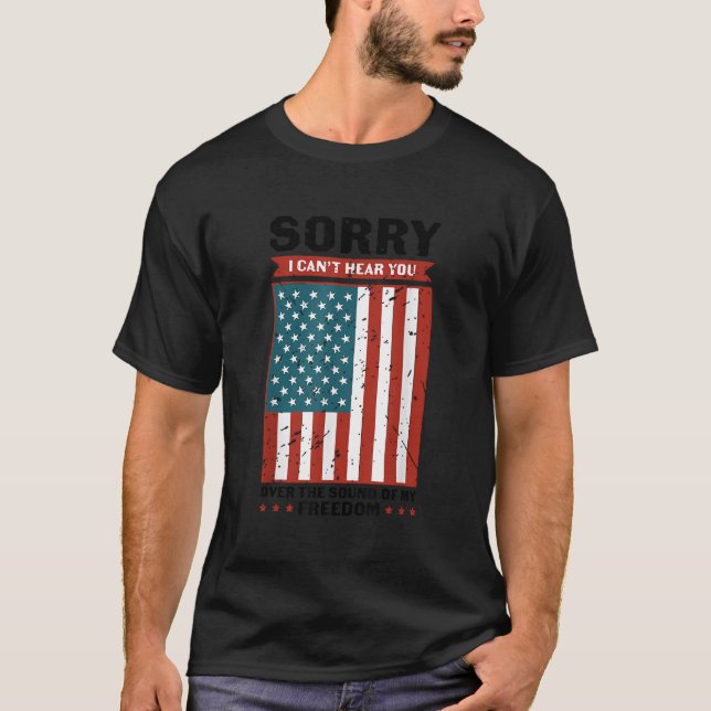 Camiseta Desculpe não poder ouvi-lo sobre o som do meu free (Frente)