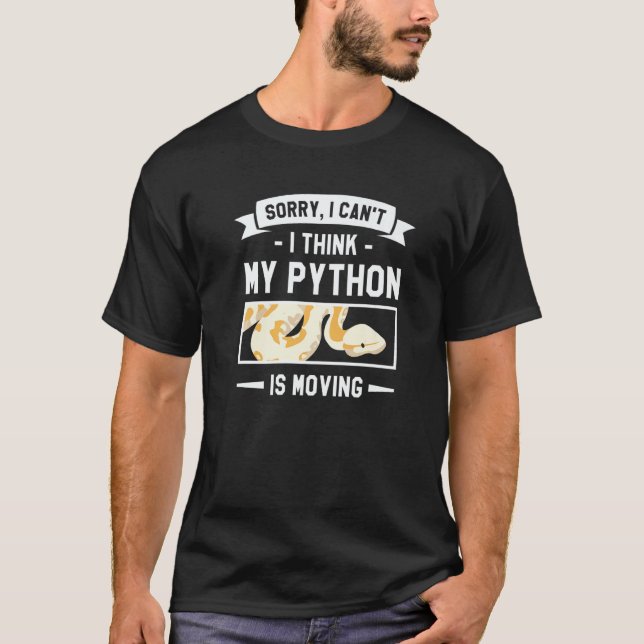 Camiseta Desculpe, não posso, acho que minha Python está se (Frente)