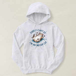 Camiseta "Desculpe, Não Posso Ir, Sou um Gato Indoor" Mulhe