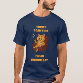 Camiseta Desculpe, não posso ir, sou um gato interior