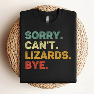 Camiseta Desculpe Não Posso Lagartos Tchau Retro Amante de