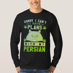 Camiseta desculpe não posso tenho planos com meu gato persa