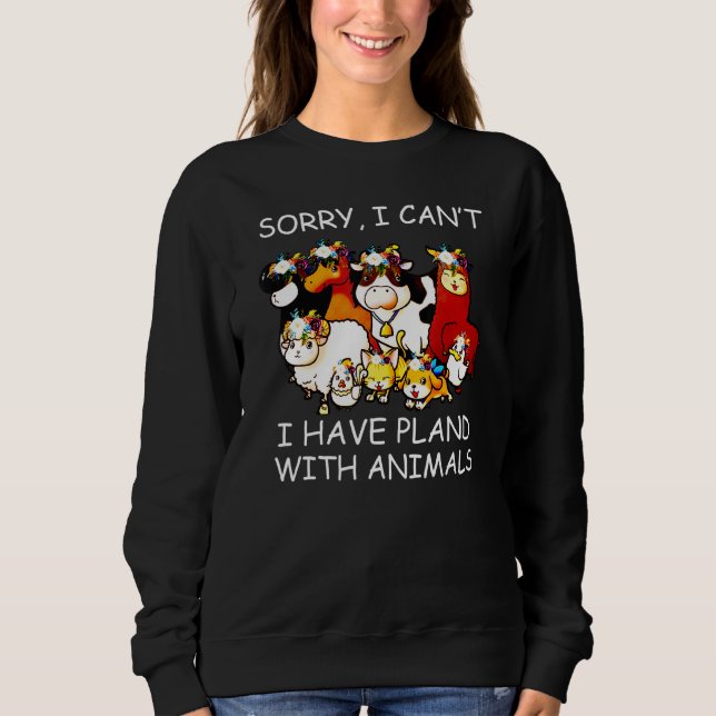 Camiseta Desculpe, Não Posso Ter Planos Com Animais (Frente)