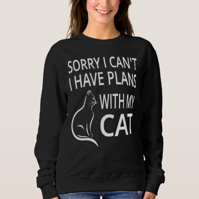 Camiseta Desculpe, Não Posso Ter Planos Com Meu Gato (Frente)