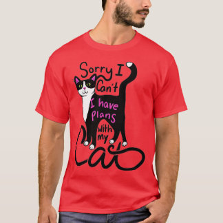 Camiseta Desculpe, não posso ter planos com meu gato