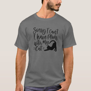 Camiseta Desculpe, Não Posso Ter Planos Com Meu Gato Engra